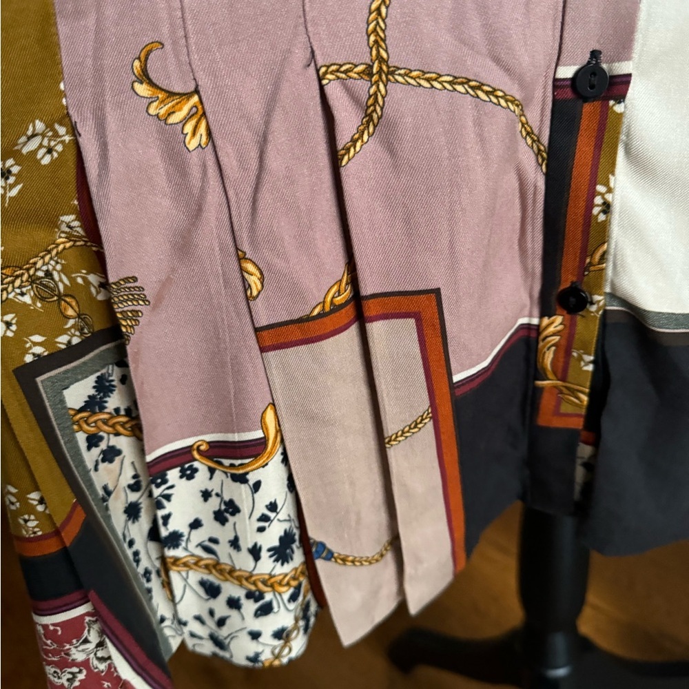 Zara Patchwork Chain Link Print Button Mini Dress‎ - image 6